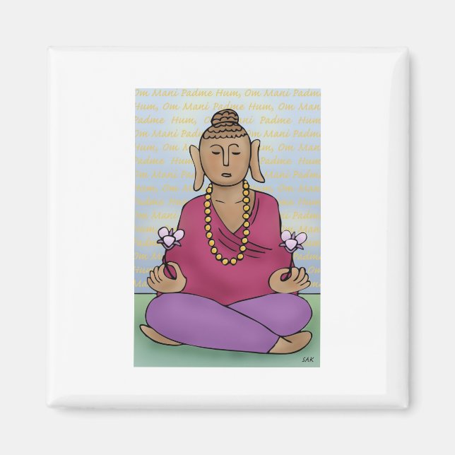 Om Mani Padme Hum Magnet (Vorne)