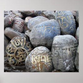 Om Mani Padme Hum Mani Stones Tibetisches Kloster Poster