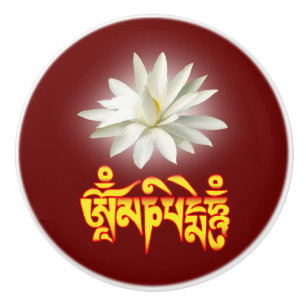 Om mani padme hum mantra keramikknauf