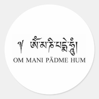 Om Mani Padme Hum Runder Aufkleber