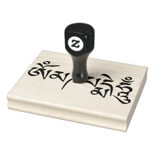 Om Mani Padme Hum Tibetischer buddhistischer Mantr Gummistempel