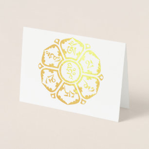 Om Mani Padme Hum tibetisches Mantra Chenrezig Folienkarte