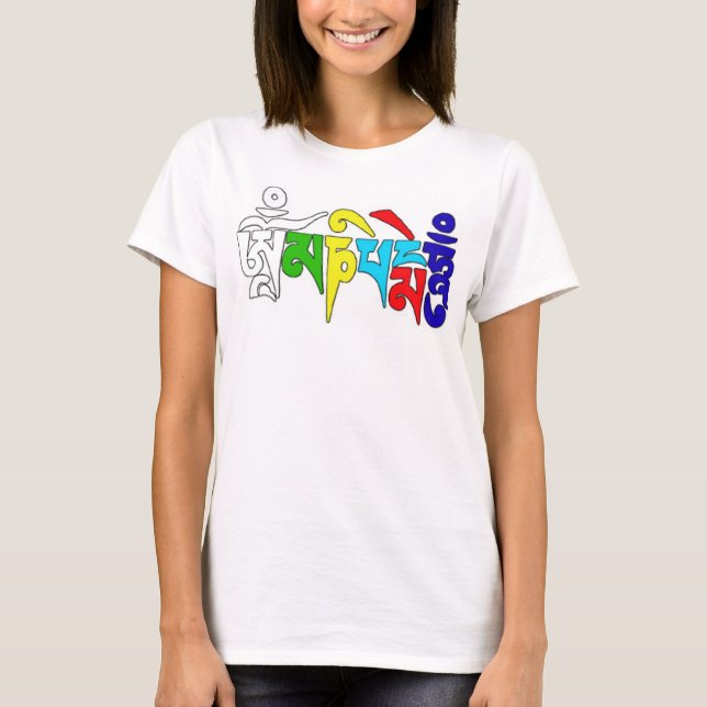 OM Mani padme Summen T-Shirt (Vorderseite)