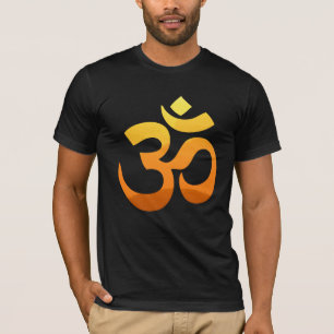 Om Mantra Gold Sun Meditation Yoga Frontdesign T-Shirt