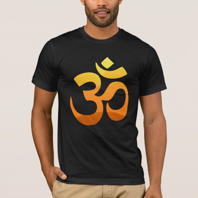 Om Mantra Gold Sun Meditation Yoga Frontdesign T-Shirt (Vorderseite)