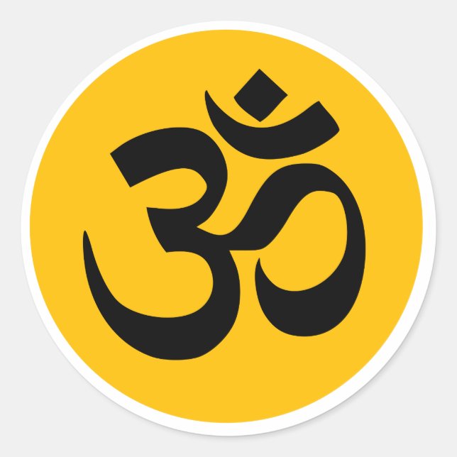 Om Mantra Om Yoga Art Runder Aufkleber (Vorderseite)