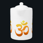 Om Mantra Yoga Symbol Gold Sun Asana Relax Fitness<br><div class="desc">Om Mantra Yoga Symbol Gold Sun Asana Relax Fitness Meditation Gelb Orange Inspiration Elegant Sunrise Teapot.</div>