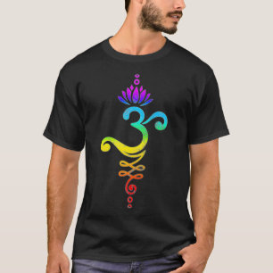 Om Mantra, Yoga, Symbol, Lotus Blume, Regenbogen, T-Shirt