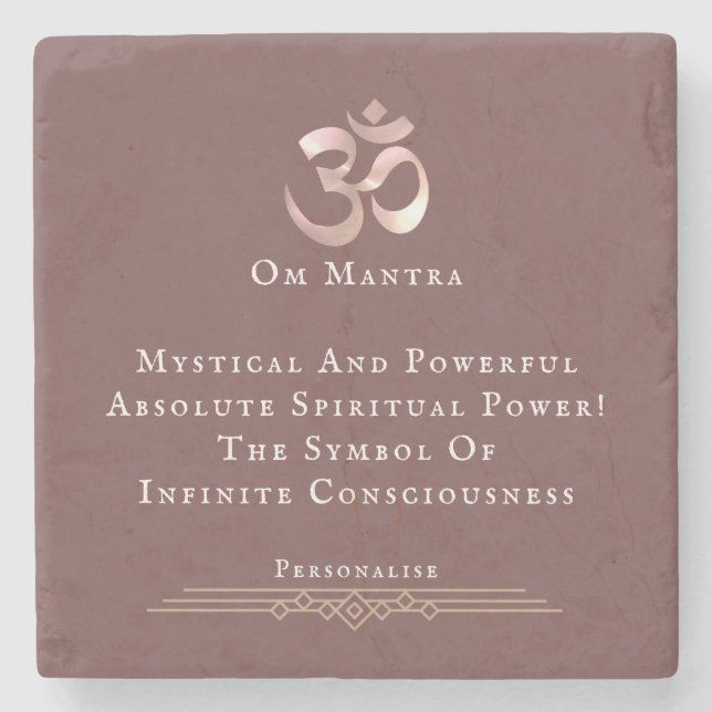 Om Meditation Spirituelles Symbol Zitat Personalis Steinuntersetzer (Vorderseite)