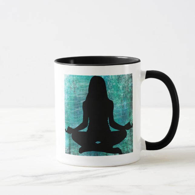 Om Meditation Yoga Frau Kaffee Tasse (Rechts)