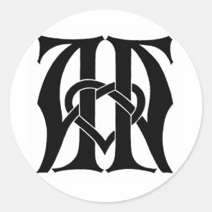 OM Monogramm Runder Aufkleber