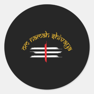 Om Namah Shivaya Tripundra Symbol von Shiva  Runder Aufkleber