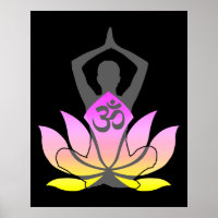 OM Namaste Spirituelle Lotus Blume Yoga Pose