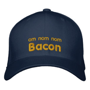 OM NOM NOM BACON LIEBE BESTICKTE KAPPE