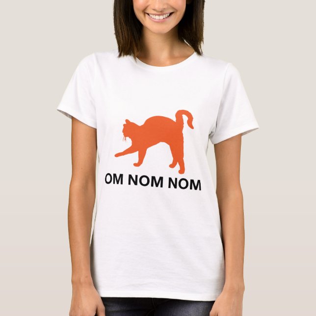 OM nom nom Katzent-shirt T-Shirt (Vorderseite)