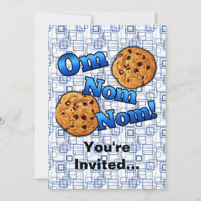 Om Nom Nom, Meme Liebe Cookies Einladung (Vorderseite)