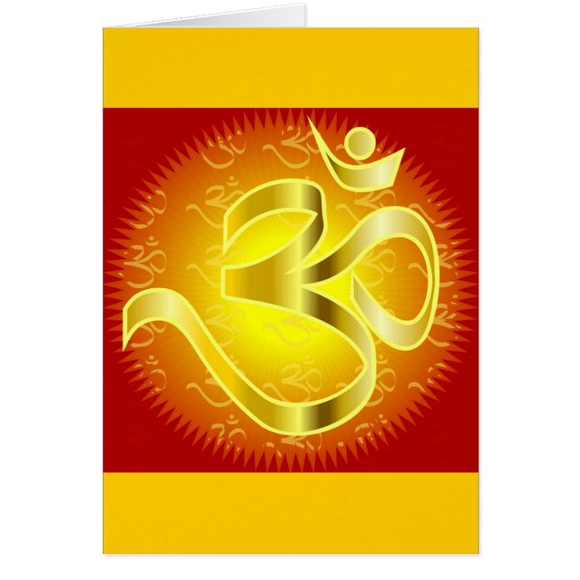 Om oder Om-Symbol in Gelb und Rot (Vorne)