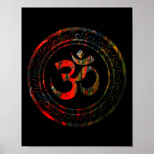 Om Ohm Aum Buddhismus Symbol Yoga Sanskrit Poster