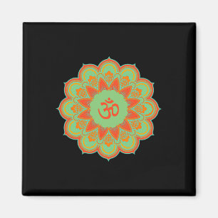Om Ohm Aum Symbol Mandala Spirituelles Yoga-Gesche Magnet