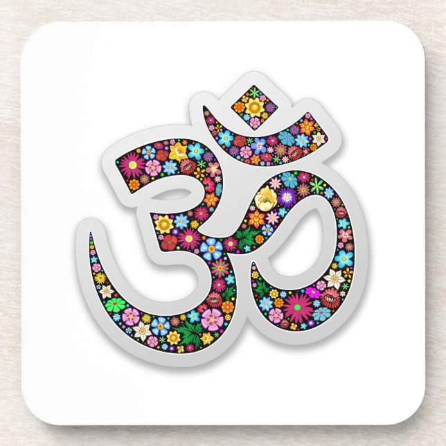 Om Ohm Om Namaste Yoga-Symbol Getränkeuntersetzer (Vorderseite)