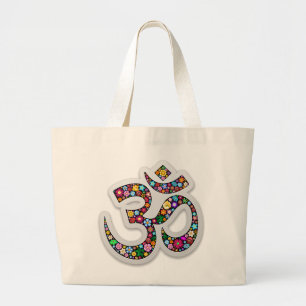 Om Ohm Om Namaste Yoga-Symbol Jumbo Stoffbeutel