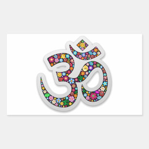Om Ohm Om Namaste Yoga-Symbol Rechteckiger Aufkleber