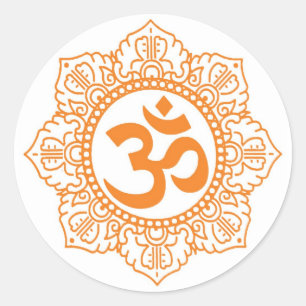Om - Ohm - Om-Symbol Runder Aufkleber