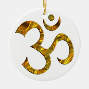 OM/OM - GOLD KERAMIKORNAMENT