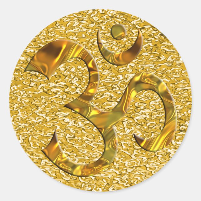 OM/OM - GOLD | SPRITZER RUNDER AUFKLEBER (Vorderseite)