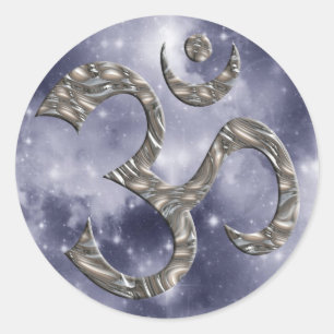 OM/OM - Himmel des SILBERS   Runder Aufkleber