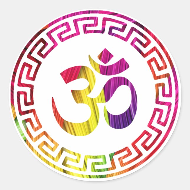 Om, Om Hindu, Om Symbol, Om Logo, Om Runder Aufkleber (Vorderseite)