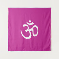 Om Om Kontur Icon fuchsia white Hinduismus Symbol