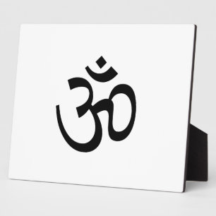 Om Om Kontur Icon, Hinduismus Symbol, Schwarz-weiß Fotoplatte