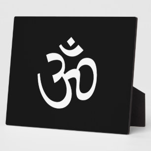 Om Om Kontur Icon, Hinduismus Symbol, Schwarz-weiß Fotoplatte
