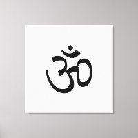 Om Om Kontur Icon, Hinduismus Symbol, Schwarz-weiß