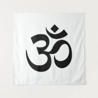Om Om Kontur Icon, Hinduismus Symbol, Schwarz-weiß