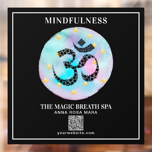 ** OM OM Mindfulness Reiki - Yoga Meditation Fensteraufkleber (Blatt 2)