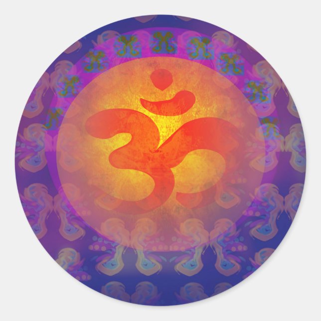 om-Om-Symbol-Aufkleber Runder Aufkleber (Vorderseite)