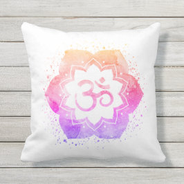 *~* OM-OM Symbol-Lotos-BlumeMandala im Freien Kissen