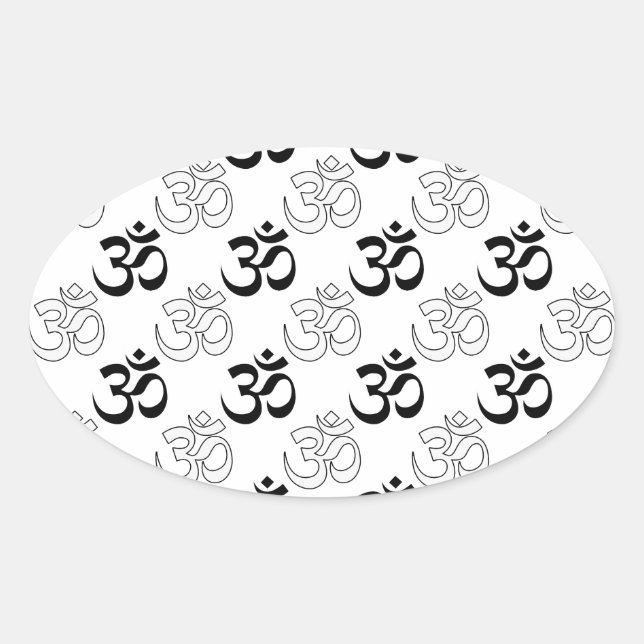 Om, Om-Symbol Ovaler Aufkleber (Vorderseite)