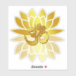 OM Omkara und goldfarbene Lotus-Blume Aufkleber