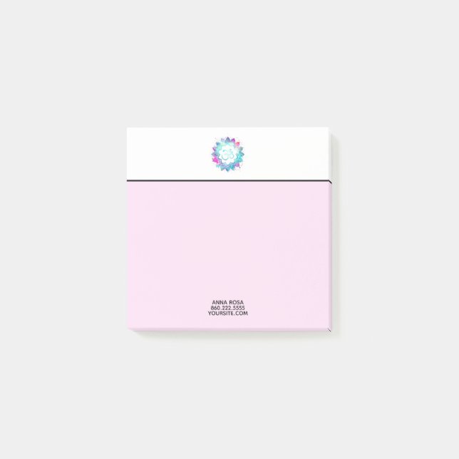 *~* OM-Ommandala-Wasser-Lilien-Lotos-Blume Post-it Klebezettel (Vorderseite)