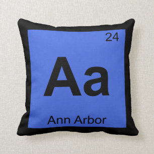 Om - Periodische Tabelle der Ann Arbor Michigan Ch Kissen