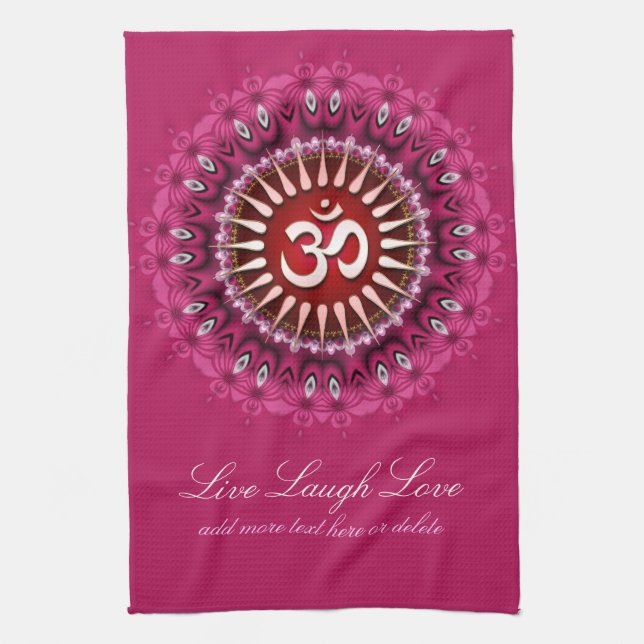 OM Pink Mandala Teetuch in neuem Alter Küchentuch (Vertikal)