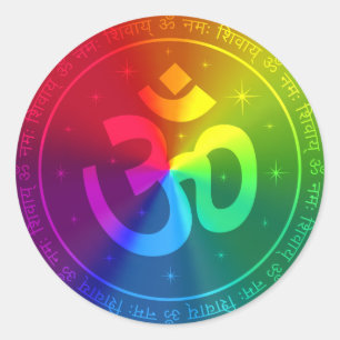 OM-Regenbogen-Entwurf Runder Aufkleber