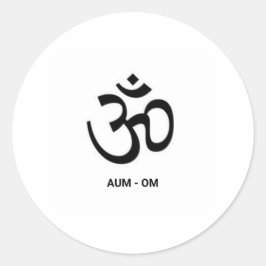 OM RUNDER AUFKLEBER