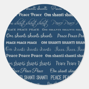 Om Shanti, Frieden Runder Aufkleber
