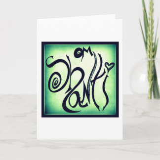 OM SHANTI GRAFFITI GREETING CARD (BLANK INSIDE) KARTE