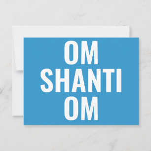 Om Shanti Om Blue White Sanskrit Mantra Postkarte