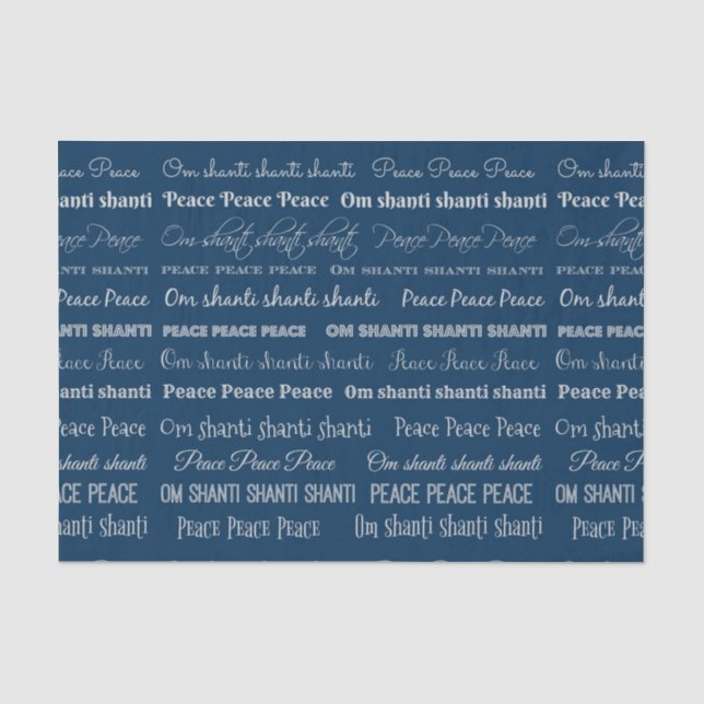 Om Shanti, Peace Seidenpapier (Vorderseite)